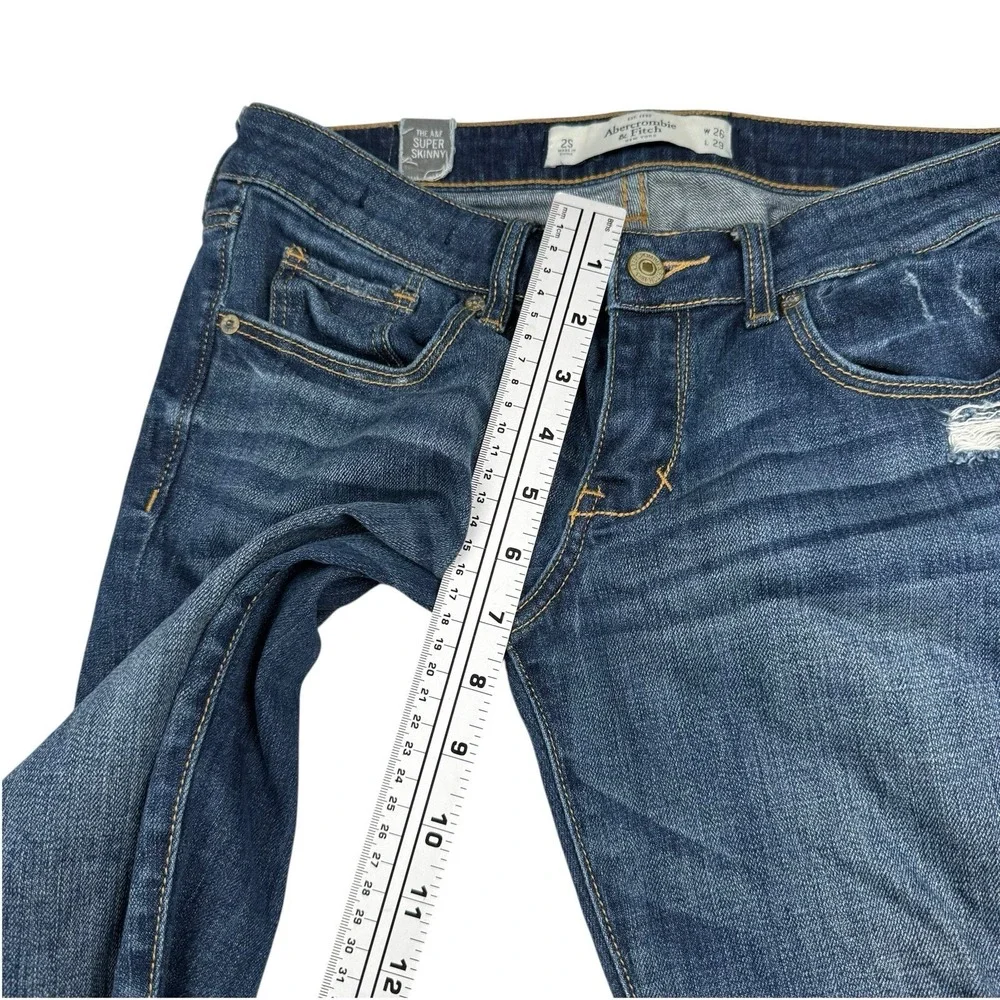 Abercrombie & Fitch Jeans 26x29 Mid Rise Super Skinny Stretch Blue Women's 2S